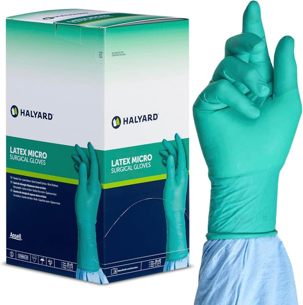 Surgical Gloves Latex Micro Sterile Individually Wrapped Pairs Powder Medical