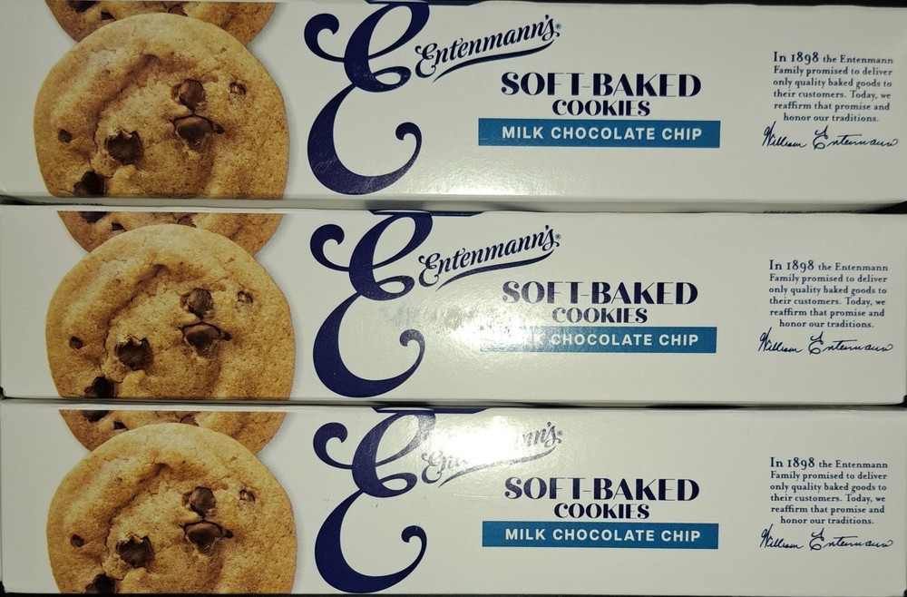 3 boxes of Entenmann’s Milk Chocolate Chip Soft Baked Cookies (10 oz/box)