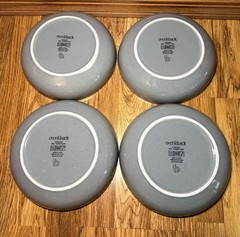 Over & Back Yes Let’s Dinner/Pasta Bowls 8 1/4” Gray Set of 4 Stoneware EUC