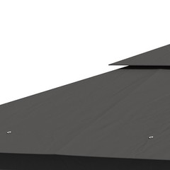 10′ x 10′ Outdoor Patio Gazebo Canopy Roof Steel Frame w/ Mesh Sidewalls, Grey