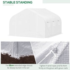 12′ x 10′ x 7′ Greenhouse Large Walk-in Hot Green House Plant Gardening White