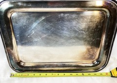 Commercial Hotel Silver Co. Nickel Silver Britannia Mounts Tray 16in Thick 3.5lb