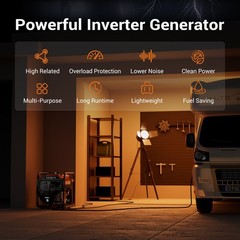 4000-Watt Portable Inverter Generator, Gas Powered Generator for Emergency Home