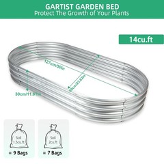 2 Pack Galvanized Raised Garden Bed Kit Oval Metal Planter Boxes Outdoor