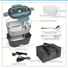 1.5L Electric Heating Lunch Box Portable for Car Office Food Warmer Container US
