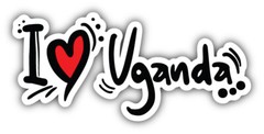 I Love Uganda Slogan Travel Car Bumper Sticker Decal