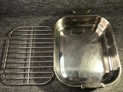 All-Clad Stainless Steel Lasagna Roasting Baking Pan 14.5”x12”x2.5” With Rack