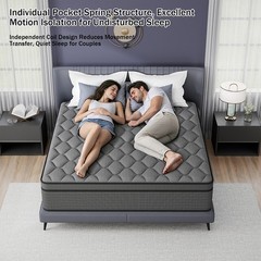 8″ 12″ 14″ Mattress Gel Memory Foam Pocket Spring Twin Full Queen King In A Box