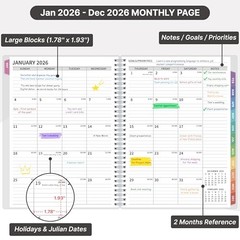 2026 Appointment Book, 30 Minutes-Hourly, Weekly ＆ Monthly Calendar Planner