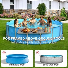 Poolside Bar Table for above Ground Pool, 49.4X9.6 Outdoor Hanging Swim-Up Table