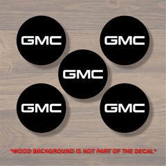 GMC Wheel Center Cap Overlay x5, Vinyl Decal Sticker