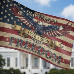 250 Years Anniversary Freedom 4th July Eagle US Flag (24*36 /36*60/ 48*72 Inch)