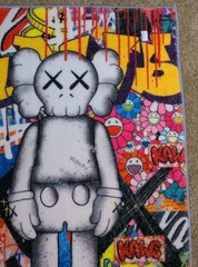 KAWS Street Art Graphic Area Rug Multicolor Rectangle for Any Room