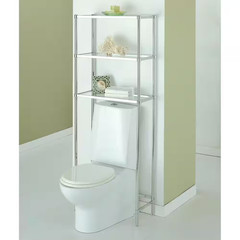 24.25 In. W X 63.5 In. H X 10.75 In. D Silver Over-The-Toilet Storage