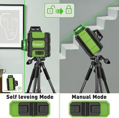 Huepar 3×360° Rechargeable Cross Line Self Leveling Lazer Level for Construction