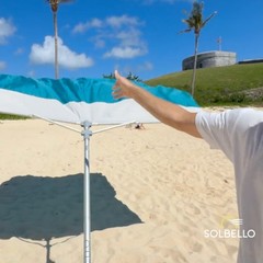 Beach Umbrella Windproof UPF 50+ 96 Inch Square Shade Quick Setup