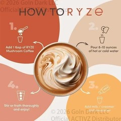 NEW 2PC+ Organic Ryze Mushroom Coffee, 30 Servings/Bag, Instant, Free Shipping