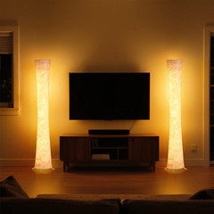 61″ Modern Floor Lamp with Fabric Shade, Standing Lamp for Bedroom Living Room