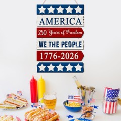 250 Years Anniversary America Door Sign 4th of July Decorations Patriotic Wall D
