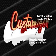 Customized Car Acrylic Emblem Badge MULTI COLOR Customized Text Names