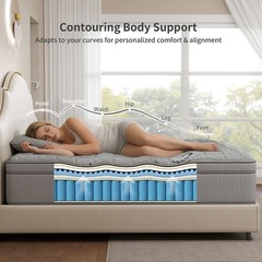 12″ 14″ Gel Memory Foam Mattress Hybrid Spring Twin Full Queen King In A Box