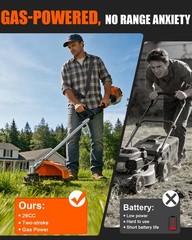 26cc 3 in 1 Brush Cutter 2-Stroke Weed Eater Wacker Gas Powered String Trimmer