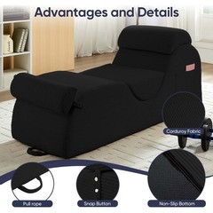 Zafly Yoga Chaise Lounge Indoor, Yoga Chaise, Ergonomic Reading Chair for Adults