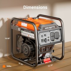 4000-Watt Portable Inverter Generator, Gas Powered Generator for Emergency Home