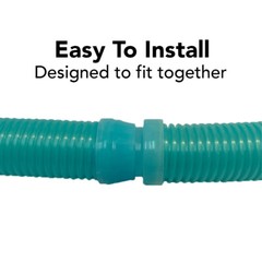 Puri Tech Pool Cleaner Vac Hose Kreepy Krauly Barracuda 1.5 in x 48 ft Aqua 9 pk