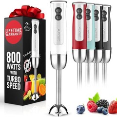 Zulay 800W Immersion Hand Blender – Turbo Stick Mixer, Stainless Blades