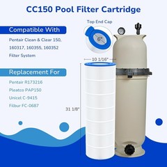 CC150 Pool Filter Cartridge for Pentair Clean & Clear 150,PAP150,R173216, C-9415