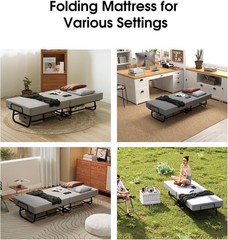 HMLAND Rollaway Bed Folding Bed with 6cm Foam Mattress for Adults & Guest
