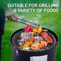 Vertical 18.5 Inch Steel Charcoal Smoker, Heavy Duty 3-in-1 Portable Outdoor G