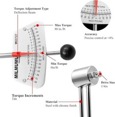 1/4-Inch Drive Beam Torque Wrench – 0-80 Inch/Pounds and 0-9 Newton/Meter Torque