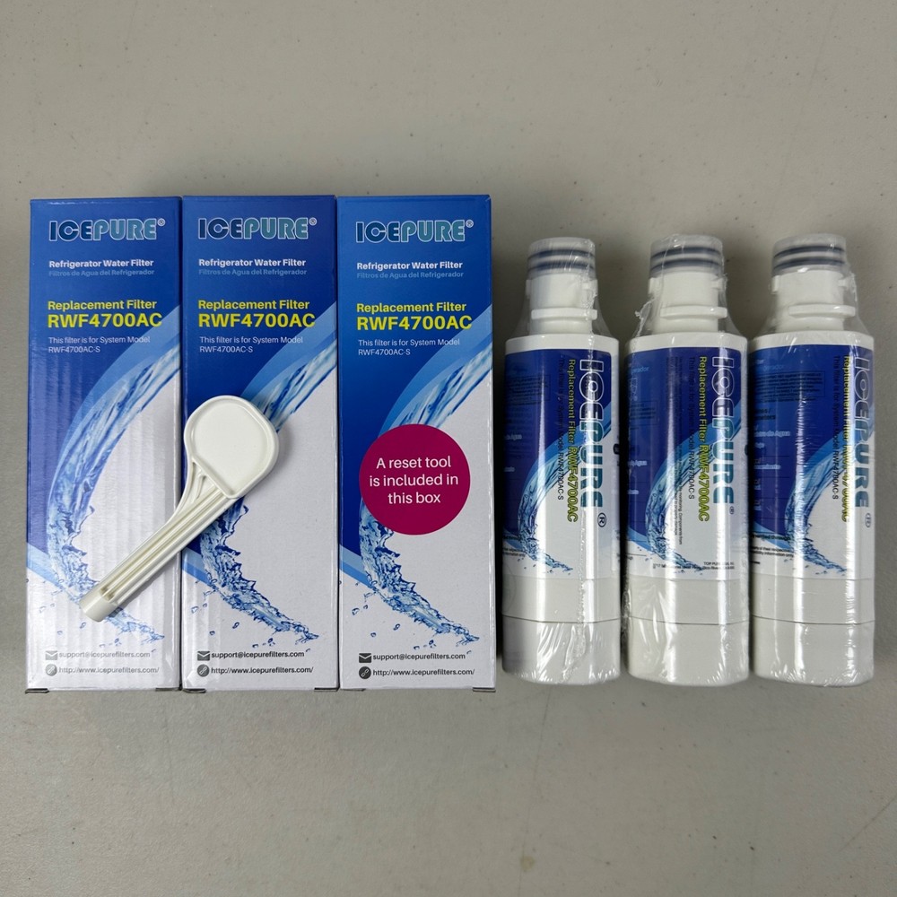 3 PACK ICEPURE ADQ747935 RWF4700AC Water Filter Replacement for LG LT1000P