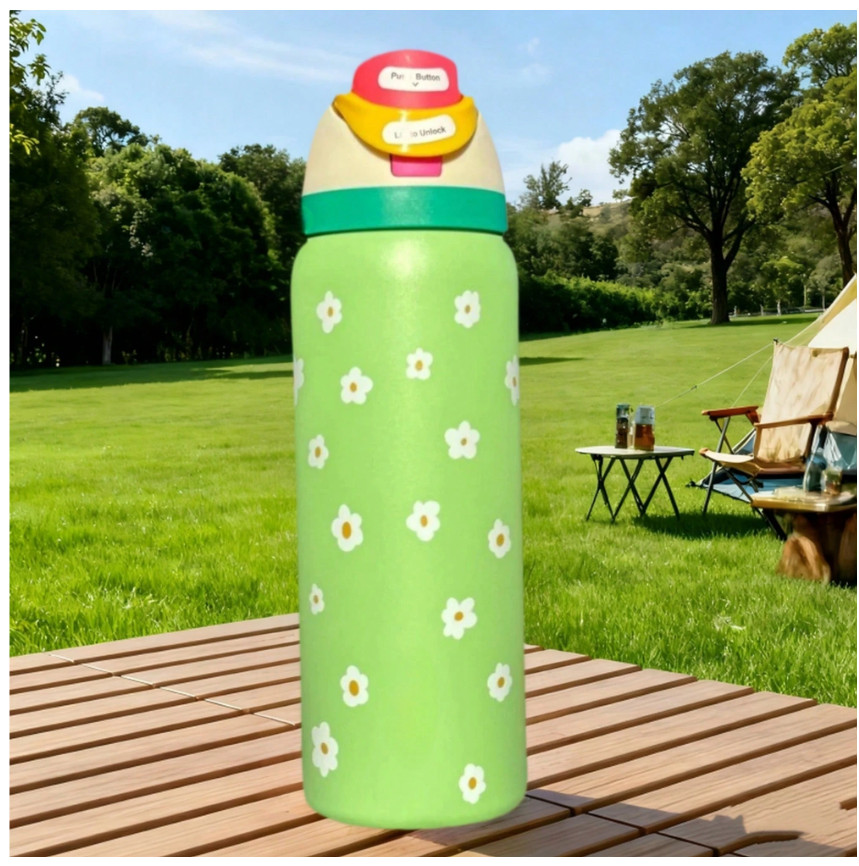 Owala FreeSip Green Flower 32 oz Limited Edition Water Bottle New FREE SHIPPING