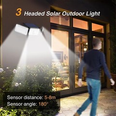 2 Pack LED Motion Sensor Solar Lights ,Outdoor IP65 Waterproof Security Lamp