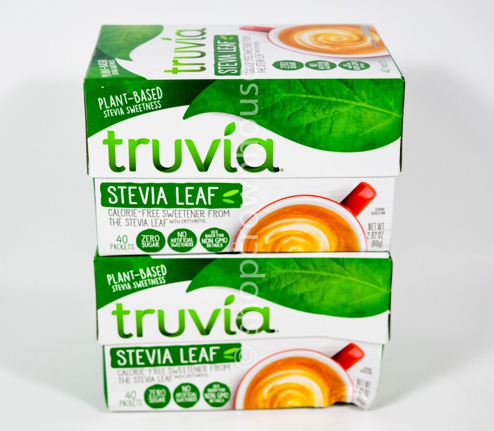 2 Truvia Stevia Leaf Sweetener 40 packets 2.82oz box 09/2028 Kosher Zero Sugar