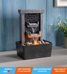 Home Décor 10.3 in Indoor Waterfall Fountain Relaxation High Pressure Water…