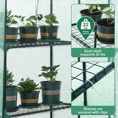 Portable Mini Walk-in Greenhouse 3 Tiers 6 Shelves Outdoor Green House PE Cover