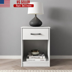 Ardent Nightstand W/ 1 Drawer Easy Assembly Modern Design Bedroom Furniture New