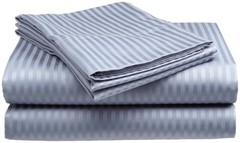 2 PACK:Deluxe Hotel , 400 Thread Count 100% Cotton Sateen Sheet Set Dobby Stripe