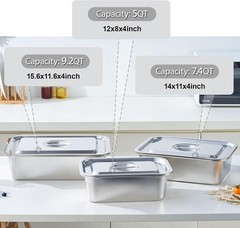 Lasagna Baking Pan with Lid 11×14 Inch Extra Deep 7.4QT Stainless Steel Oven …