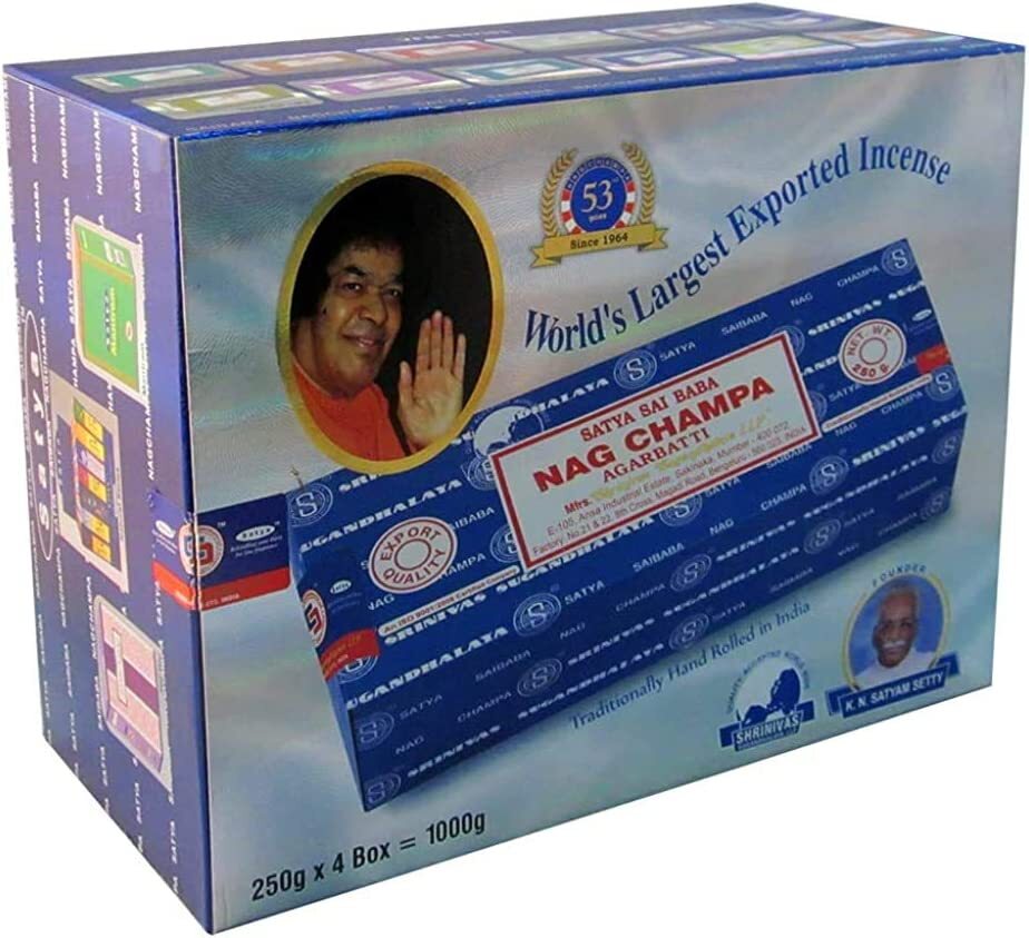Sai Baba Nag Champa Incense 250g x 4 packs, Total 1000g