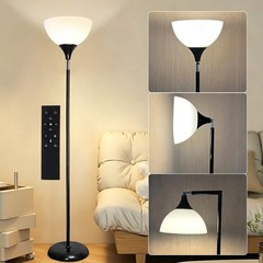 Anrotix LED Floor Lamp Horn-Shaped Metal Standing Light Remote Dimmable Folding