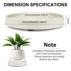 2 Pack Plant Caddy Hidden Wheels, 9.8in Beige Rolling Stand, Dolly Tray Tool