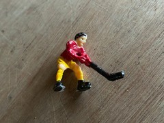 Hockey Player Toy Figurine Cake Topper Lot Mini Figure Unbranded Vtg 6 pc Set