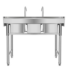 Commercial Stainless Steel 3-Compartment Sink for Kitchen & Catering Use