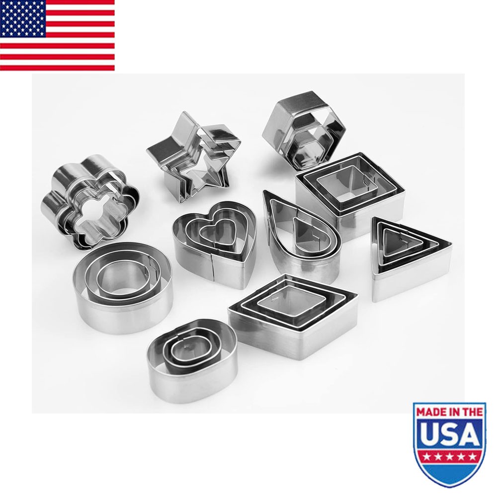 Cookie Cutters Set Stainless Steel Small Biscuit Cutter Flower Round Square