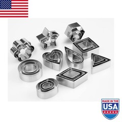 Cookie Cutters Set Stainless Steel Small Biscuit Cutter Flower Round Square